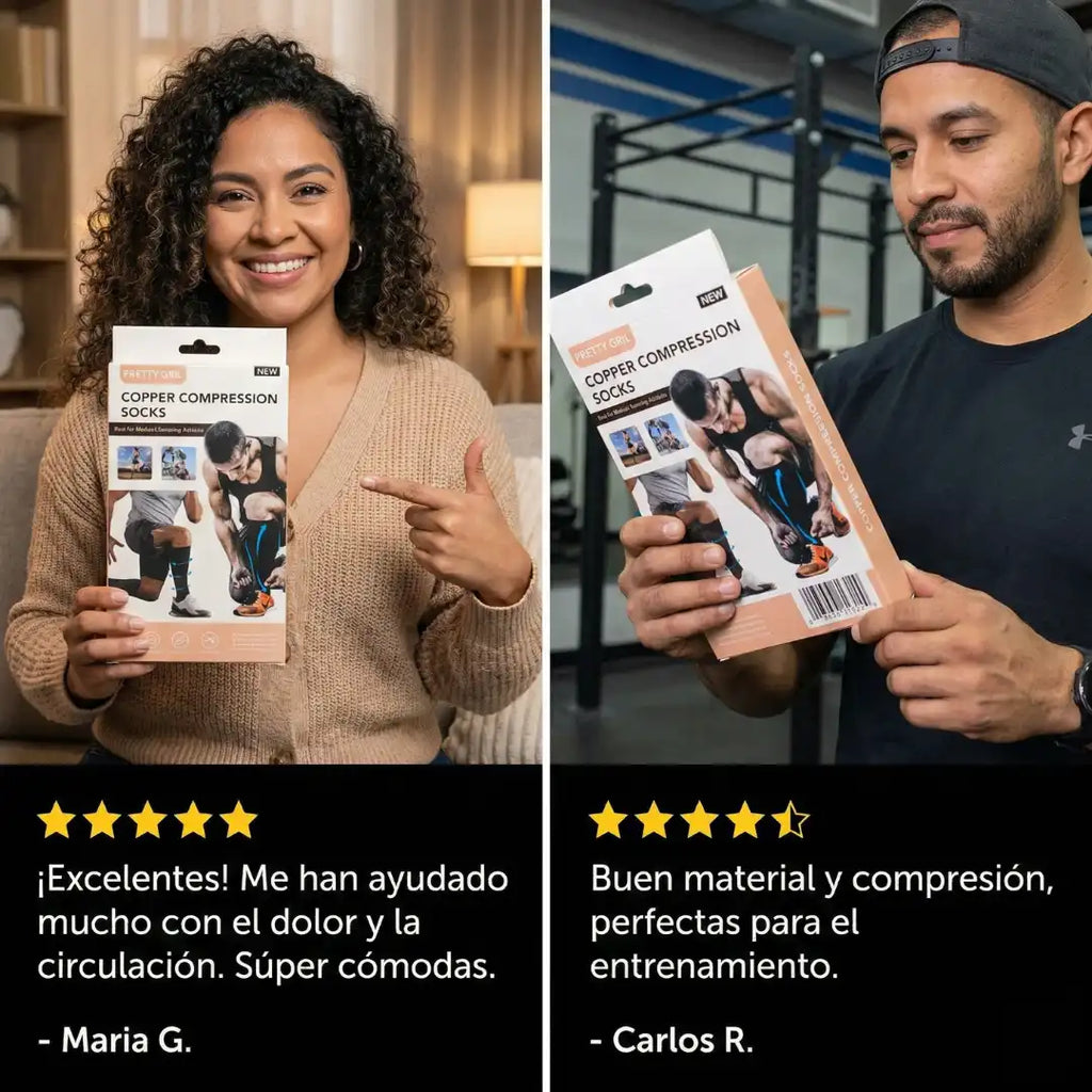 TITAN COBRE - Medias de compresión con fibras de cobre